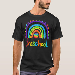 Rainbow 100 Days Of Preschool Poppin 100th Day Pop T-Shirt