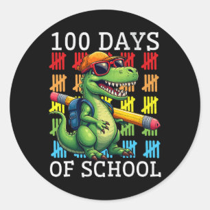 Rainbow 100 Days Of School Happy 100th Days Of Sch Classic Round Sticker