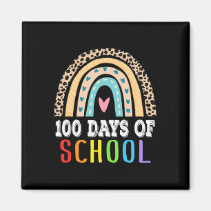 Rainbow 100 Days Of School Teacher Boy Girl Colorf Magnet