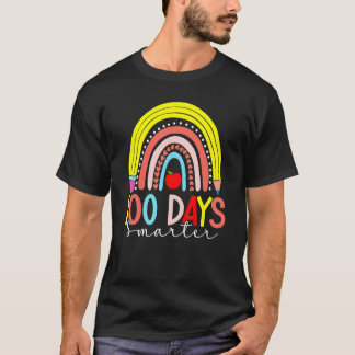Rainbow 100 Days Smarter Happy 100 Days Of School  T-Shirt