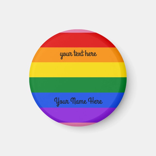 Rainbow #1 Round Magnet (Front)