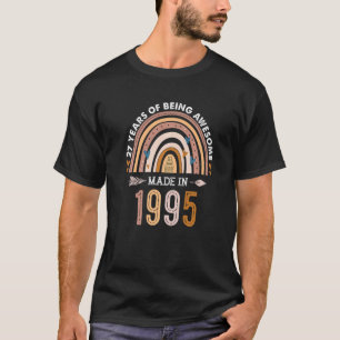 Rainbow 27 Years Old Made In 1995 27th Birthday W T-Shirt