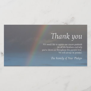 Rainbow 2 Sympathy Thank You Photo Card