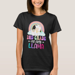 Rainbow 2nd Grade No Prob Llama 100th Day of Schoo T-Shirt