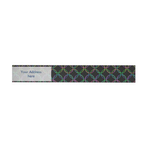 Rainbow 3D interlocking rings + your ideas Wraparound Address Label