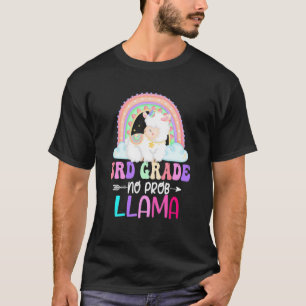 Rainbow 3rd Grade No Prob Llama 100th Day Of Schoo T-Shirt
