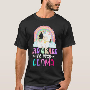 Rainbow 3rd Grade No Prob Llama 100th Day of Schoo T-Shirt