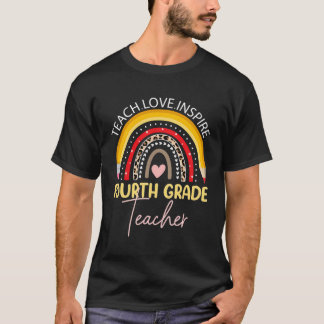 Rainbow 4Th Forth Grade Teacher Back To School T-Shirt