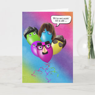 Rainbow 65th Birthday Balloons From Group Card
