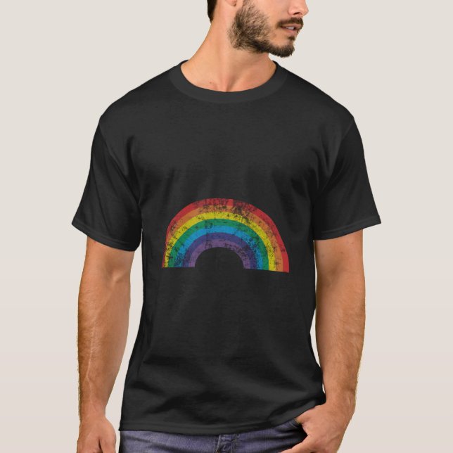 Rainbow 70'S 80'S Style T-Shirt (Front)