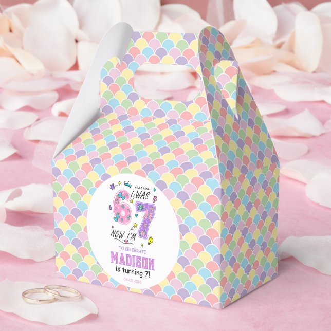 Rainbow 7th Birthday | I Was 6, Now 7 | Kids Favour Box (Wedding)