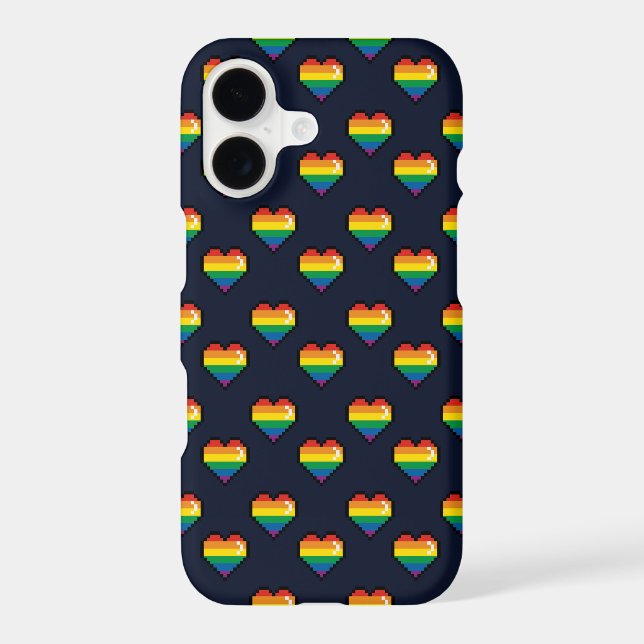 Rainbow 8 Bit Heart Pattern (Back)