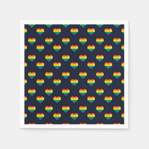 Rainbow 8 Bit Heart Pattern Napkin
