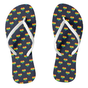 Rainbow 8 Bit Heart Pattern Thongs