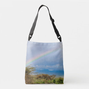 Rainbow above Africa Serengeti Crossbody Bag