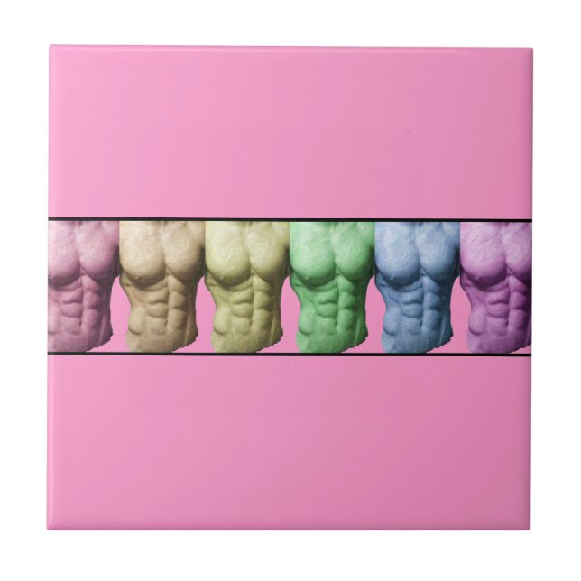 Rainbow Abs Tile- Pink Ceramic Tile (Front)