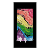 "Rainbow" Abstract Art Safe Space Black Poster