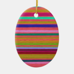 Rainbow abstract art stripes modern ceramic tree decoration