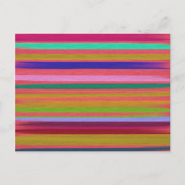 Rainbow abstract art stripes modern postcard (Front)