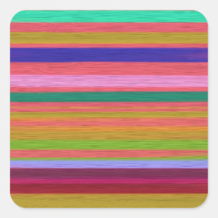 Rainbow abstract art stripes modern square sticker