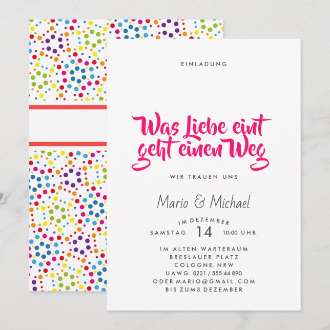 Rainbow abstract clear honest invitation (Front/Back)