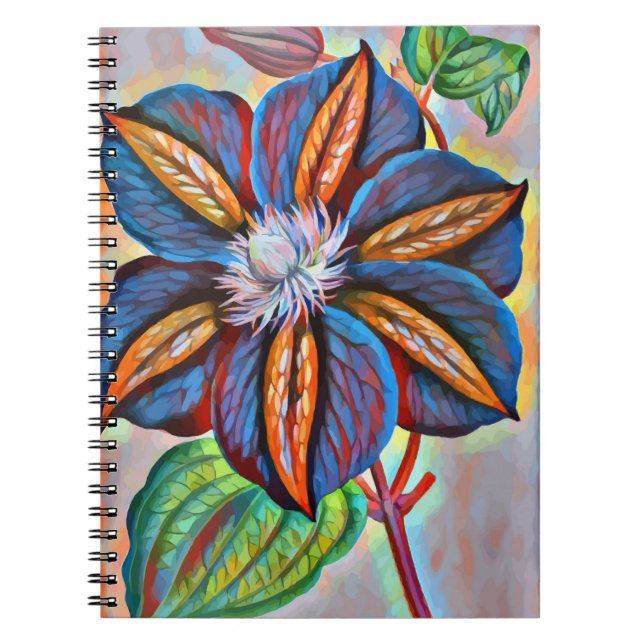 rainbow Abstract Colour Flower Original Digital Ar Notebook (Front)
