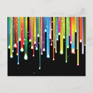 Rainbow ~ Abstract Colour Spectrum Rain Jewels Postcard