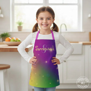 Rainbow Abstract Fairy Lights Butterflies Sparkles Apron