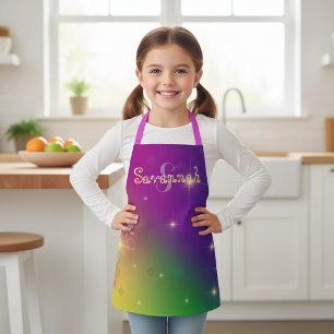 Rainbow Abstract Fairy Lights Butterflies Sparkles Apron