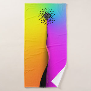 Rainbow Abstract Flower Bath Towel