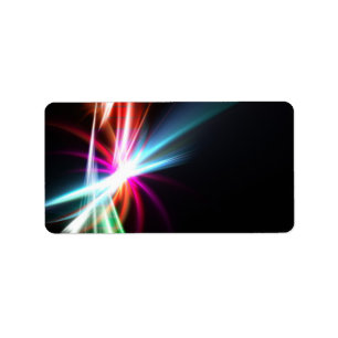 Rainbow Abstract Fractal Label