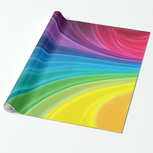 Rainbow Abstract Gift Wrapping paper (Unrolled)