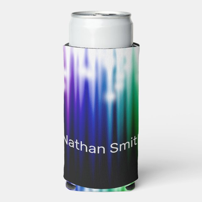 Rainbow abstract Glitter Texture  Seltzer Can Cooler (Seltzer Front)