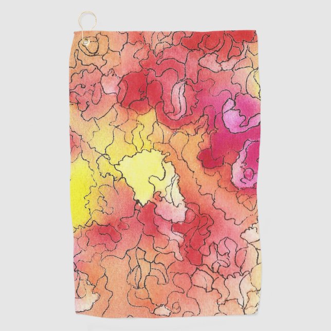 Rainbow Abstract Golf Towel (Front)