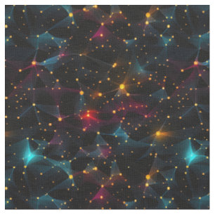 Rainbow Abstract on Black Fabric