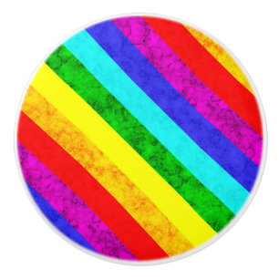 Rainbow abstract pattern ceramic knob