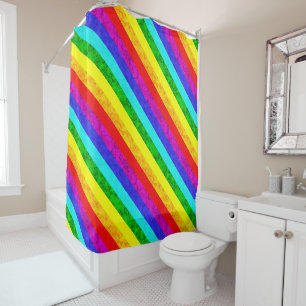 Rainbow abstract pattern shower curtain