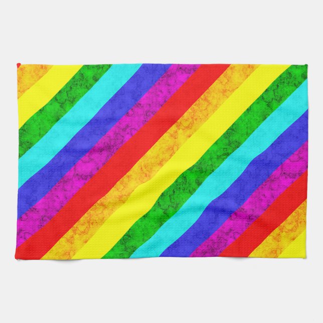 Rainbow abstract pattern tea towel (Horizontal)
