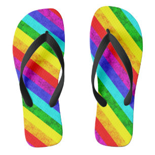 Rainbow abstract pattern thongs