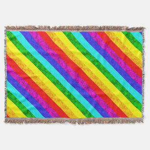 Rainbow abstract pattern throw blanket