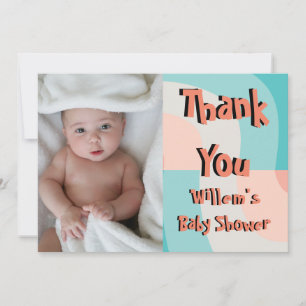 Rainbow Abstract Photo Baby Shower Thank You Card