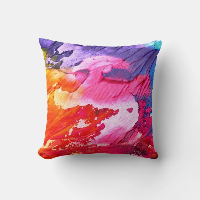 rainbow abstract pillow (Front)