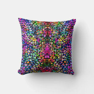 Rainbow Abstract  Print Throw Pillow