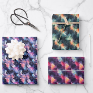 Rainbow Abstract Trio Wrapping Paper Sheet