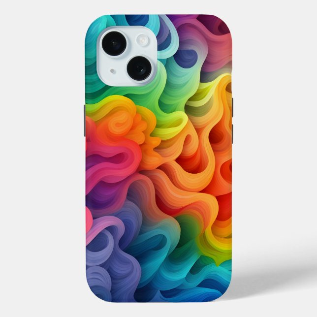 Rainbow Abstract Waves Case-Mate iPhone Case (Back)