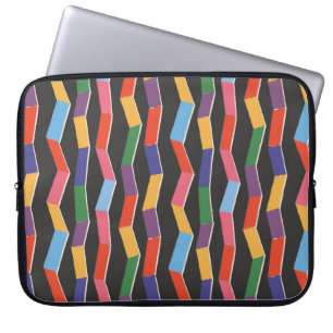 Rainbow abstract zig zag seamless pattern,hand pai laptop sleeve