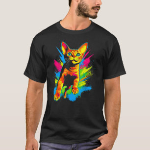 Rainbow Abyssinian Cat T-Shirt