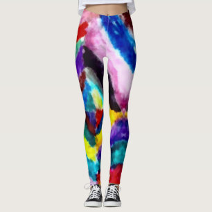 Rainbow Acid Watercolor Tie-dye Workout Leggings