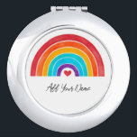 Rainbow - Add Your Name Compact Mirror<br><div class="desc">Rainbow - Add Your Name option Design your own high quality products by adding your own custom text and images! Easily replace the current background and text shown on this item with anything you’d like using the editing tool and choose from hundreds of other items in our shop for all...</div>