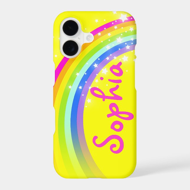 Rainbow add your own name yellow iphone case (Back)